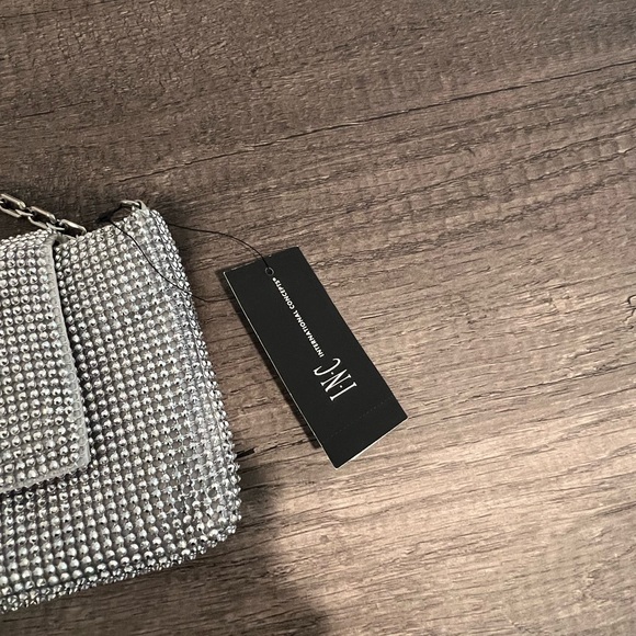 INC International Concepts Silver Rhinestone Clutch - Picture 3 of 4